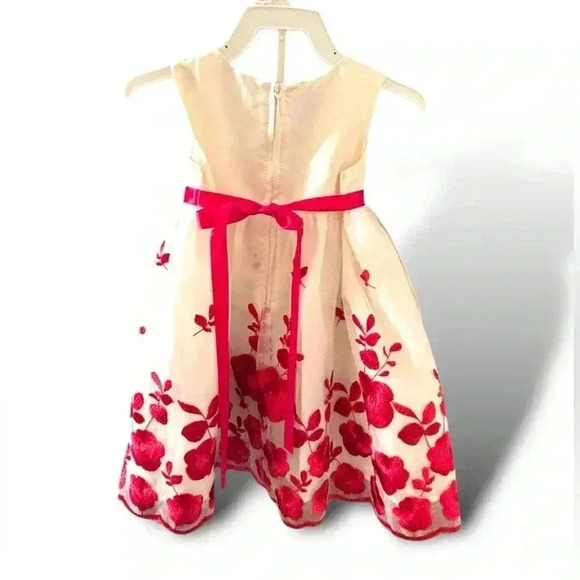 NWOT 18 mo Embroidered Christmas white and red Purple Rose dress. Dsct w bundle. - Picture 4 of 6